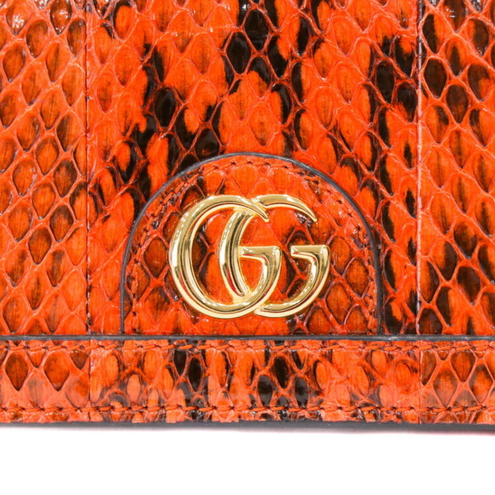 Gucci Ophidia GG Python Compact Wallet Orange - image 6